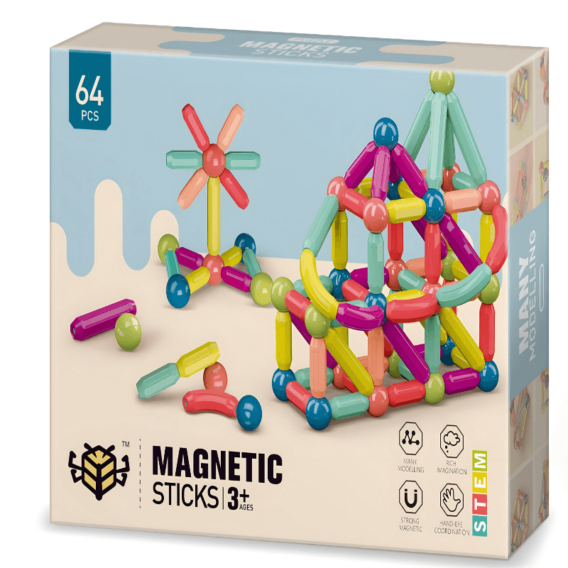 Magnetni set štapića i kugli - 64 dijela Img1 - lindomanija.com