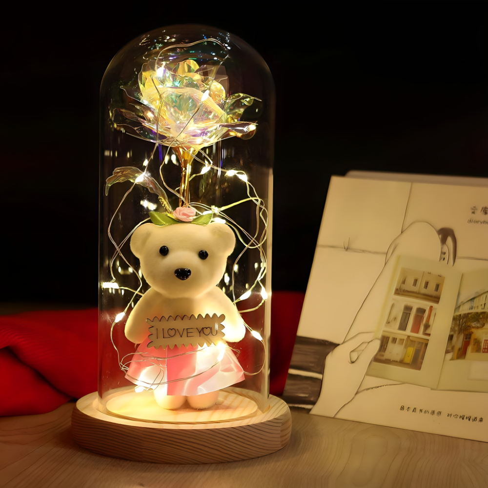 Romantična LED lampa sa ružom i medom Img12 - lindomanija.com