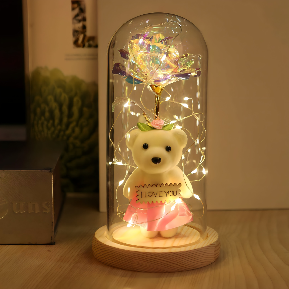 Romantična LED lampa sa ružom i medom Img3 - lindomanija.com