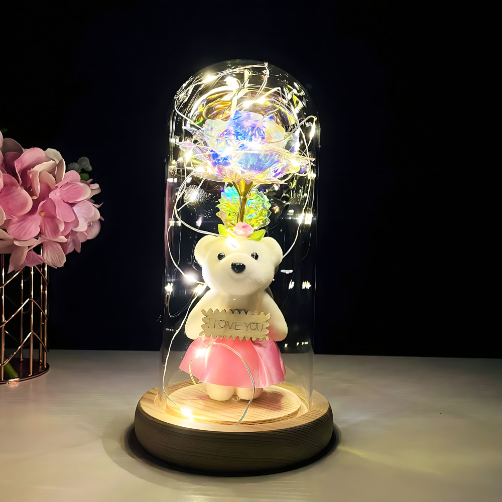 Romantična LED lampa sa ružom i medom Img6 - lindomanija.com