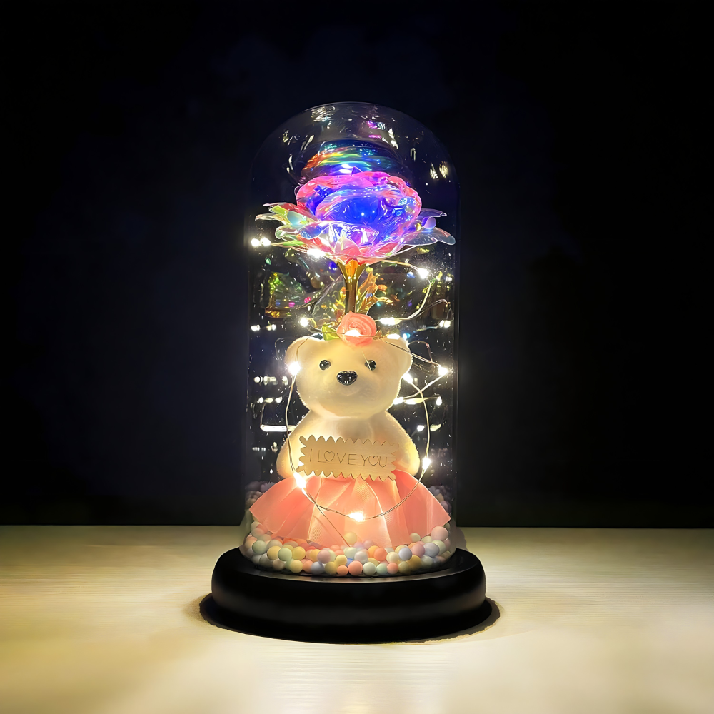 Romantična LED lampa sa ružom i medom Img7 - lindomanija.com