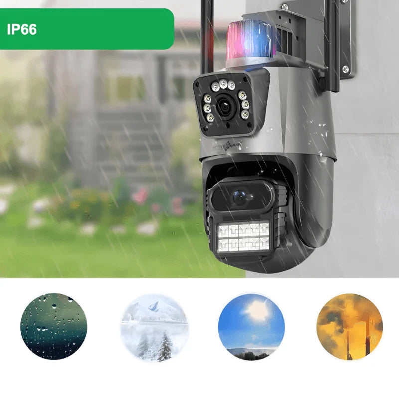 Sigurnosna PTZ IP kamera 4K sa trostrukim sočivom i sirenom - lindomanija.com