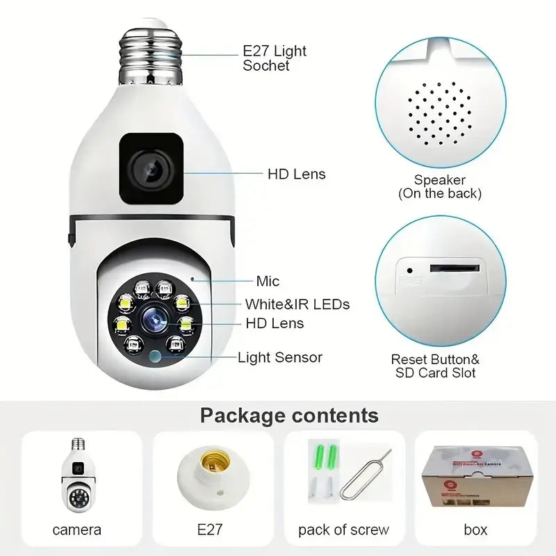 WiFi kamera sijalica 2 u 1 Img1 - lindomanija.com